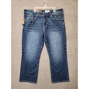 TK Axel Slim Bootcut Jeans Mens 38x30 Blue Medium Wash Stretch NEW